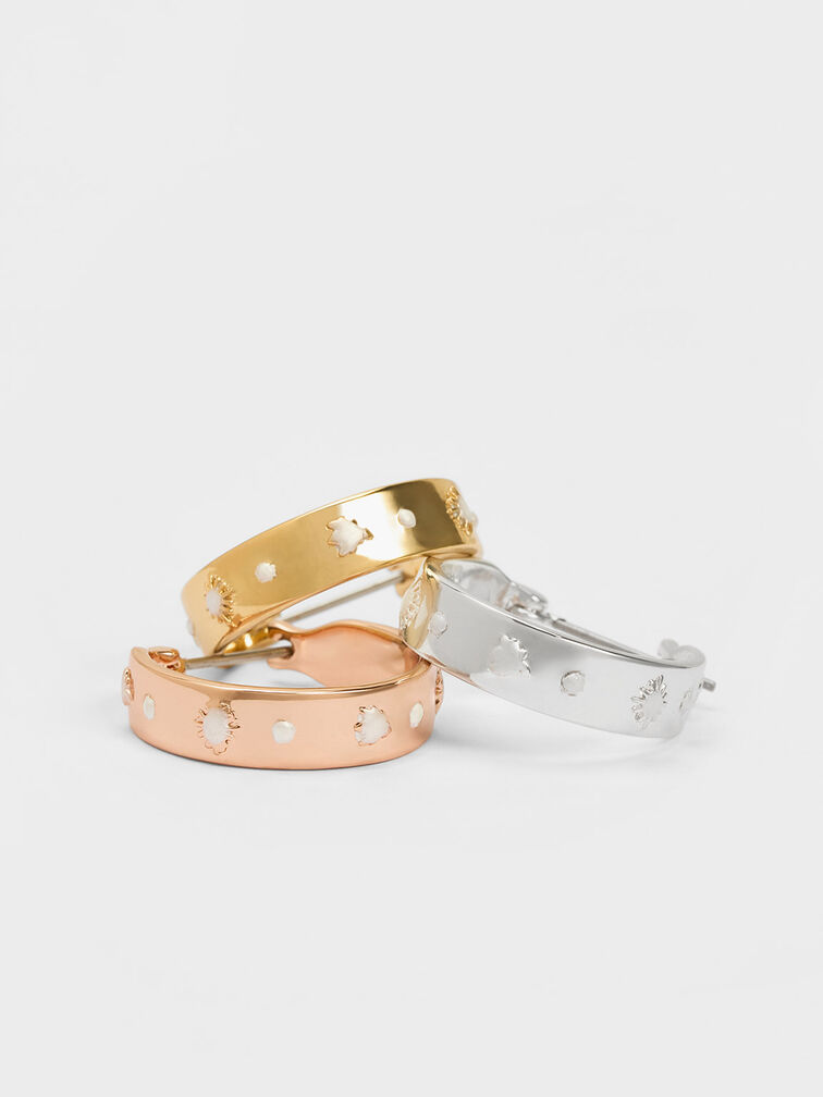 Leonora Small Hoop Earrings, Gold, hi-res