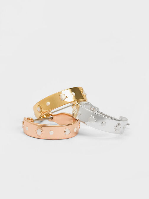 Leonora Small Hoop Earrings, Gold, hi-res