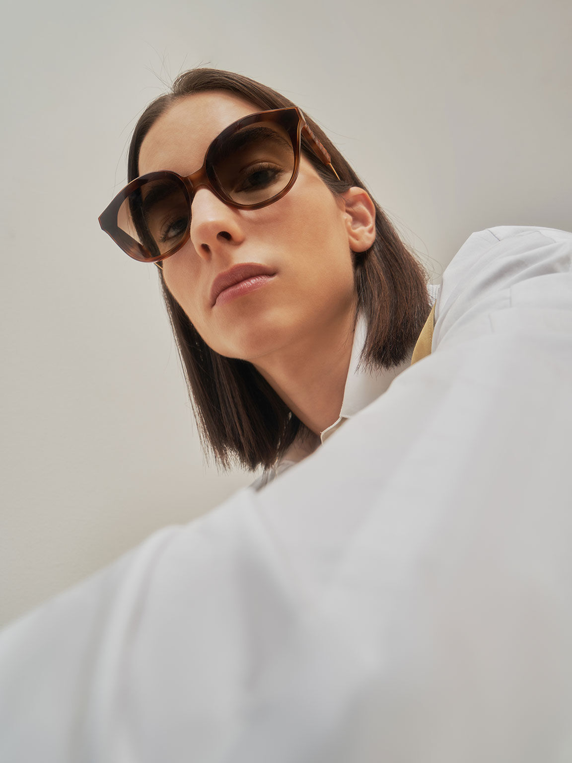 Acetate Cat-Eye Sunglasses, T. Shell, hi-res