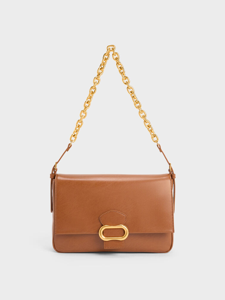 Daki Belted Trapeze Bag, Chocolate, hi-res