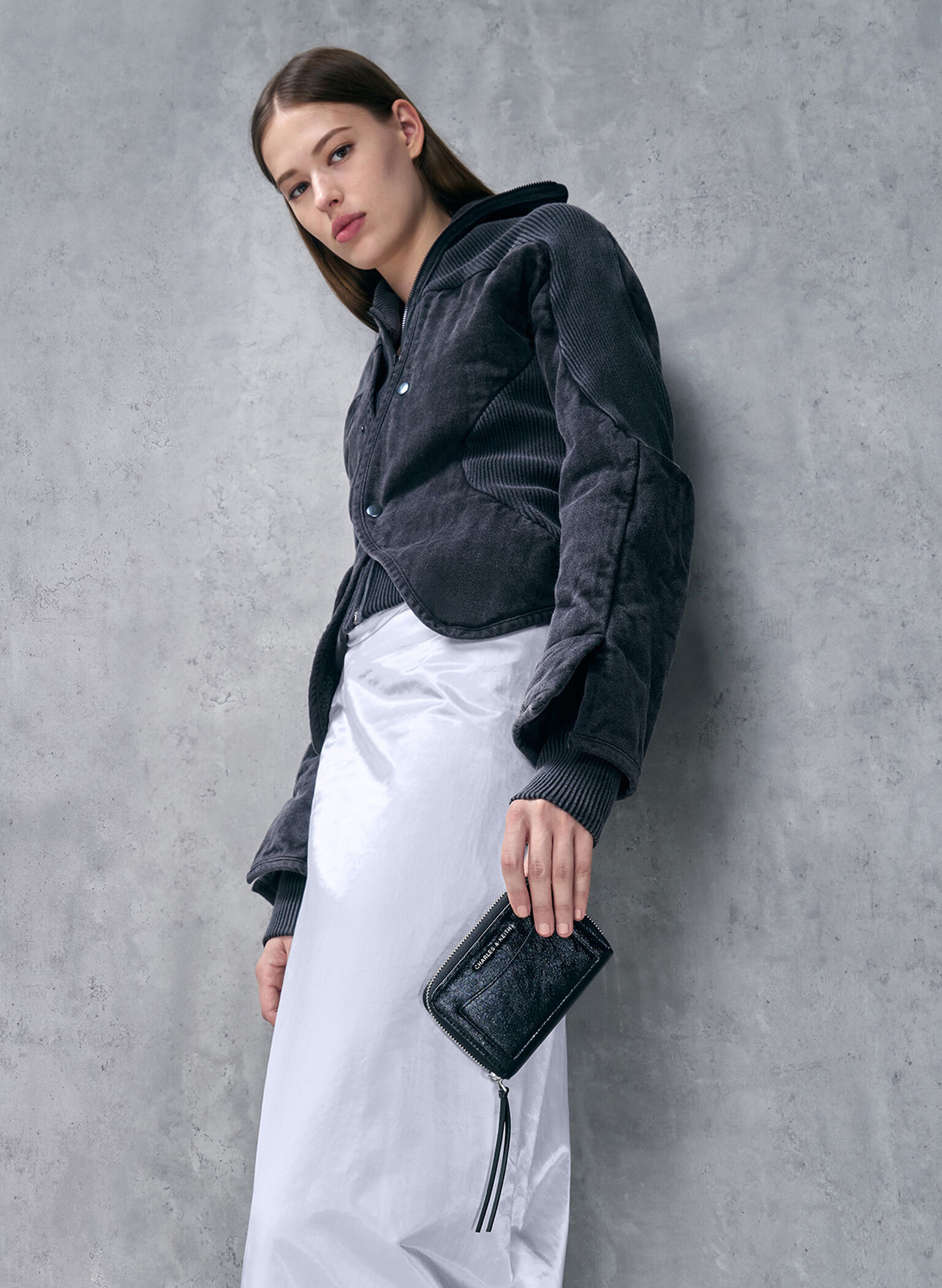 Xylia Zip-Around Wallet, Noir, hi-res