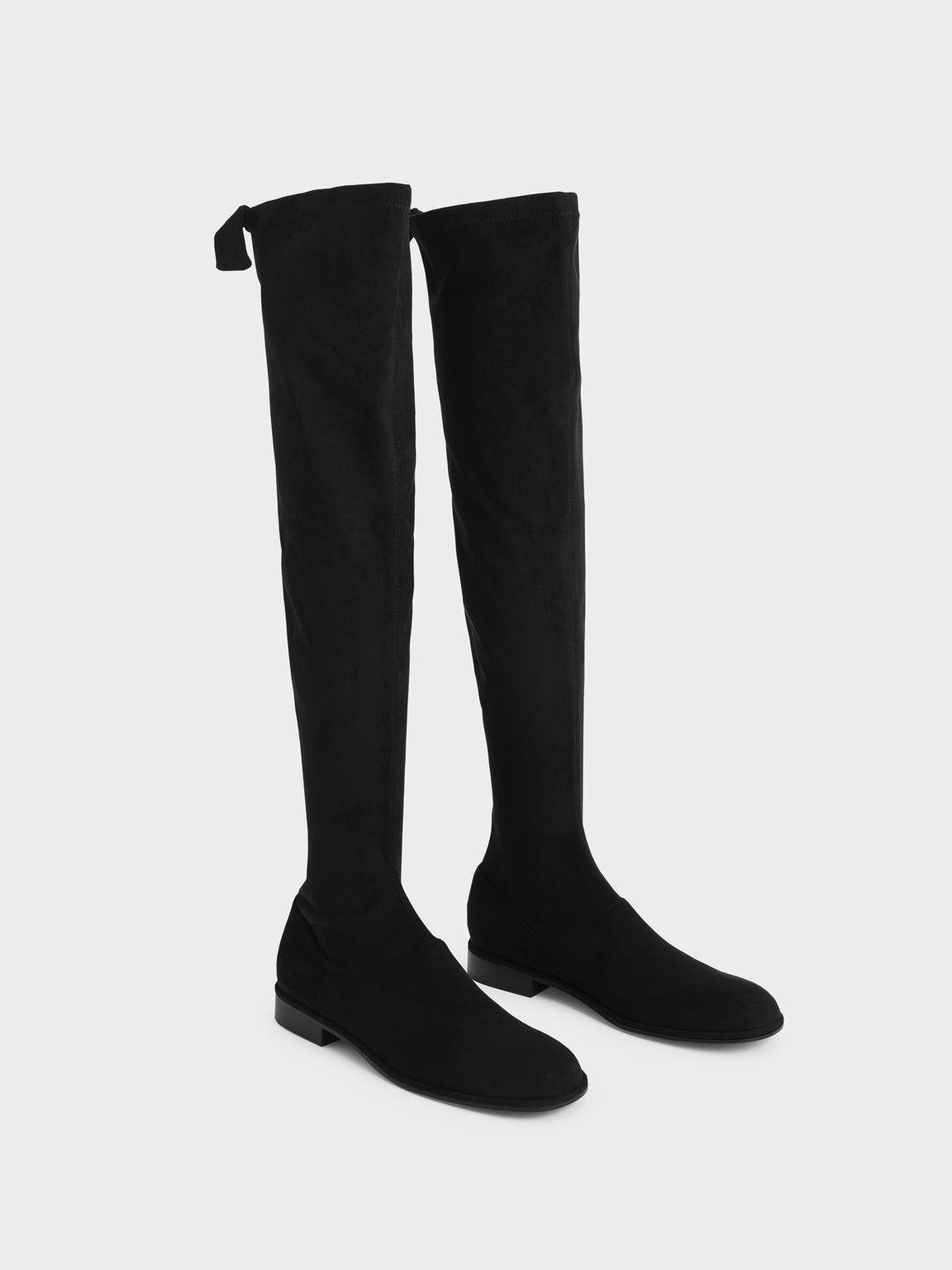 Textured Thigh-High Boots, Negro, hi-res