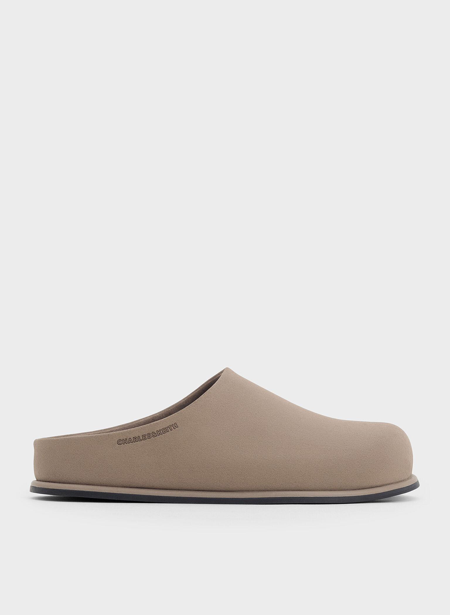 Textured Flatform Mules, Taupe, hi-res