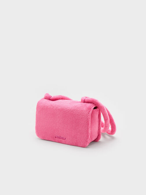 Loey Textured Crossbody Bag, Pink, hi-res