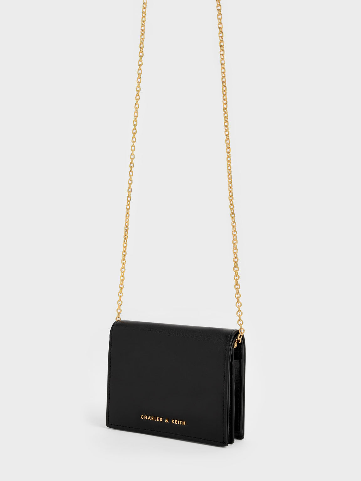 Snap Button Mini Short Wallet Black