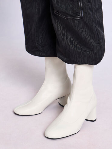 Stitch-Trim Ankle Boots, Chalk, hi-res