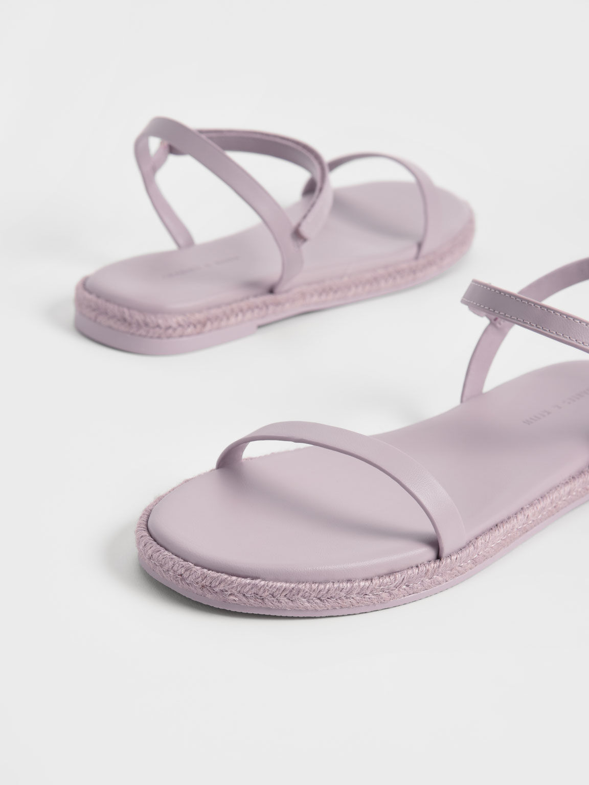 Ankle-Strap Flat Espadrille Sandals, Lilac, hi-res
