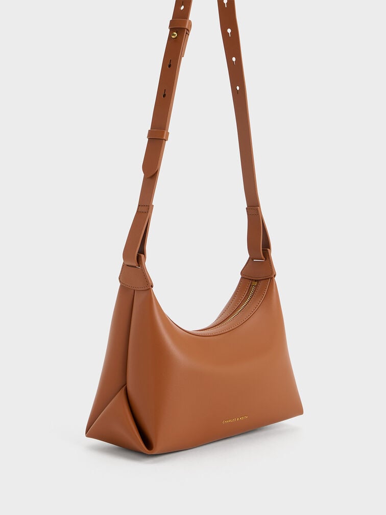 Bolso hobo trapecio Aurelie, Canela, hi-res