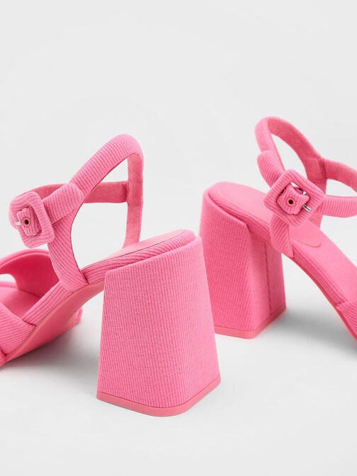 Sinead 方釦粗跟涼鞋, 粉紅色, hi-res