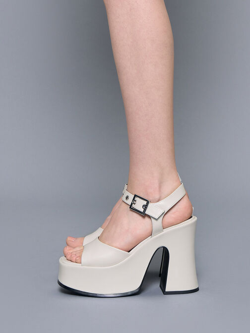 Jocelyn Grommet Ankle-Strap Platform Sandals, White, hi-res