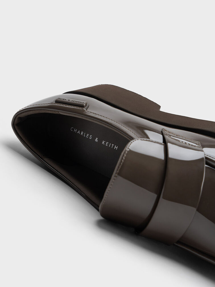 Giselle Strap Chunky Patent Loafers, Brown, hi-res