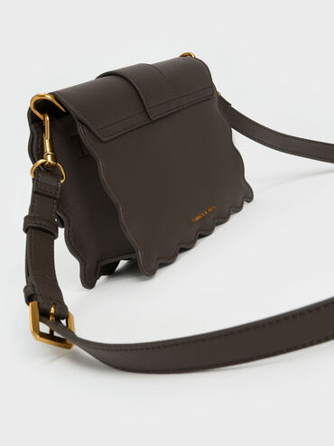 Waverly Scallop-Trim Bag, Dark Moss, hi-res