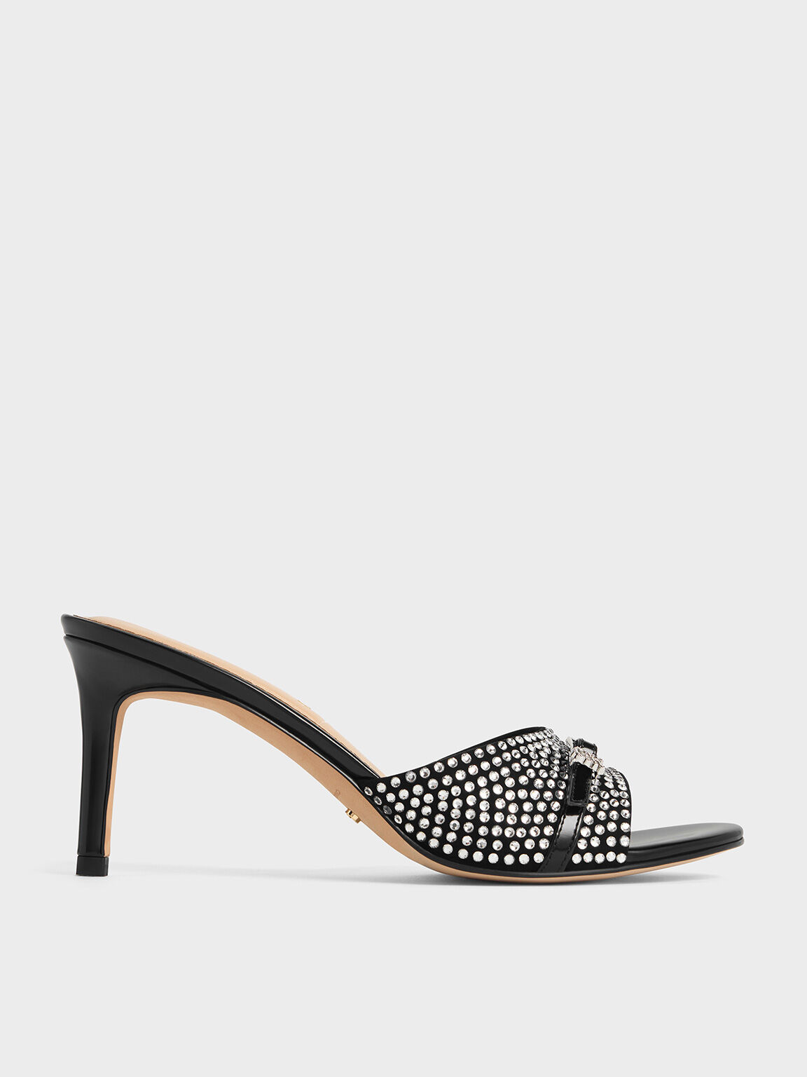 Embellished heeled mules hot sale