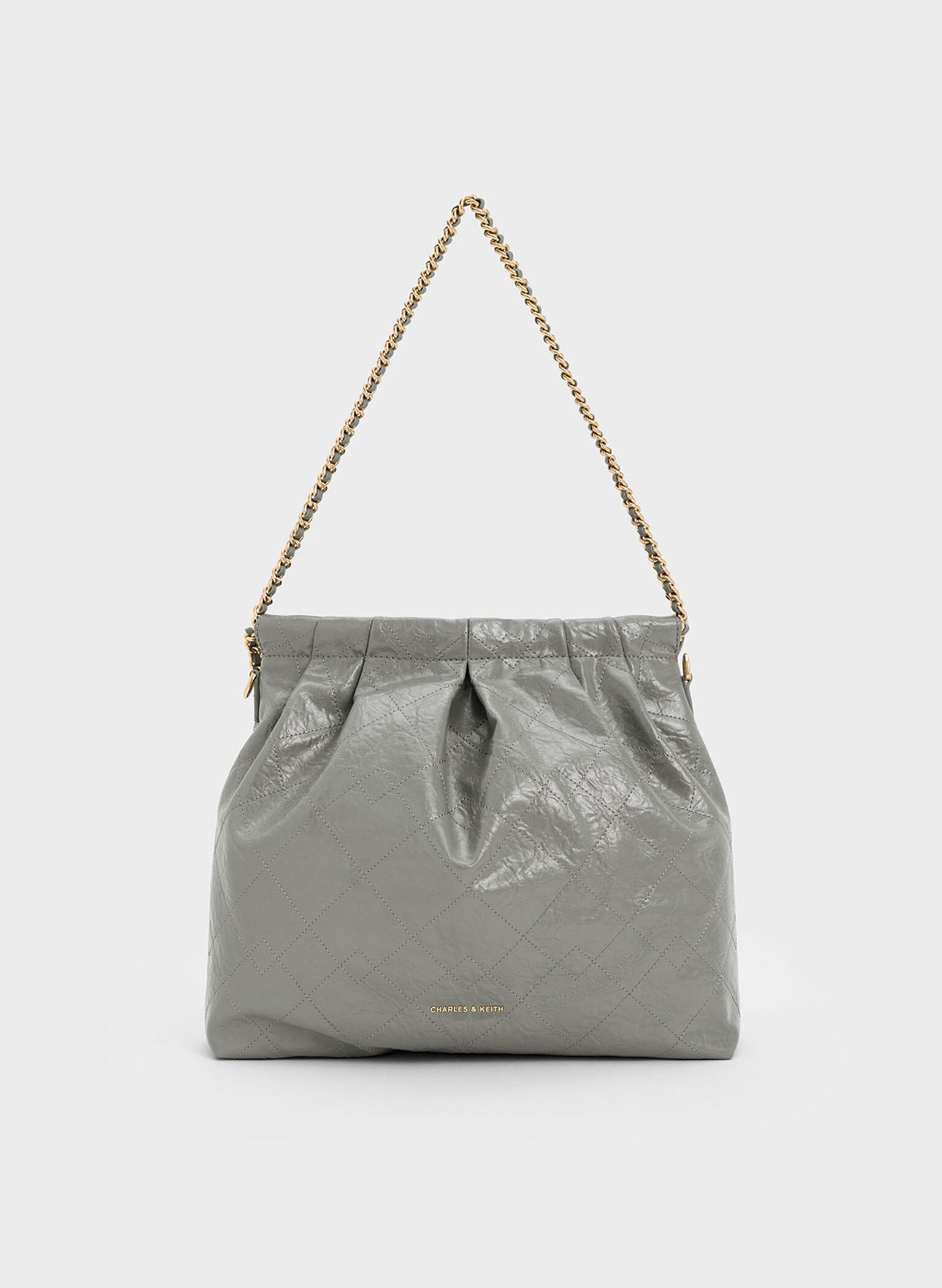 Duo Double Chain Hobo Bag, Grey, hi-res