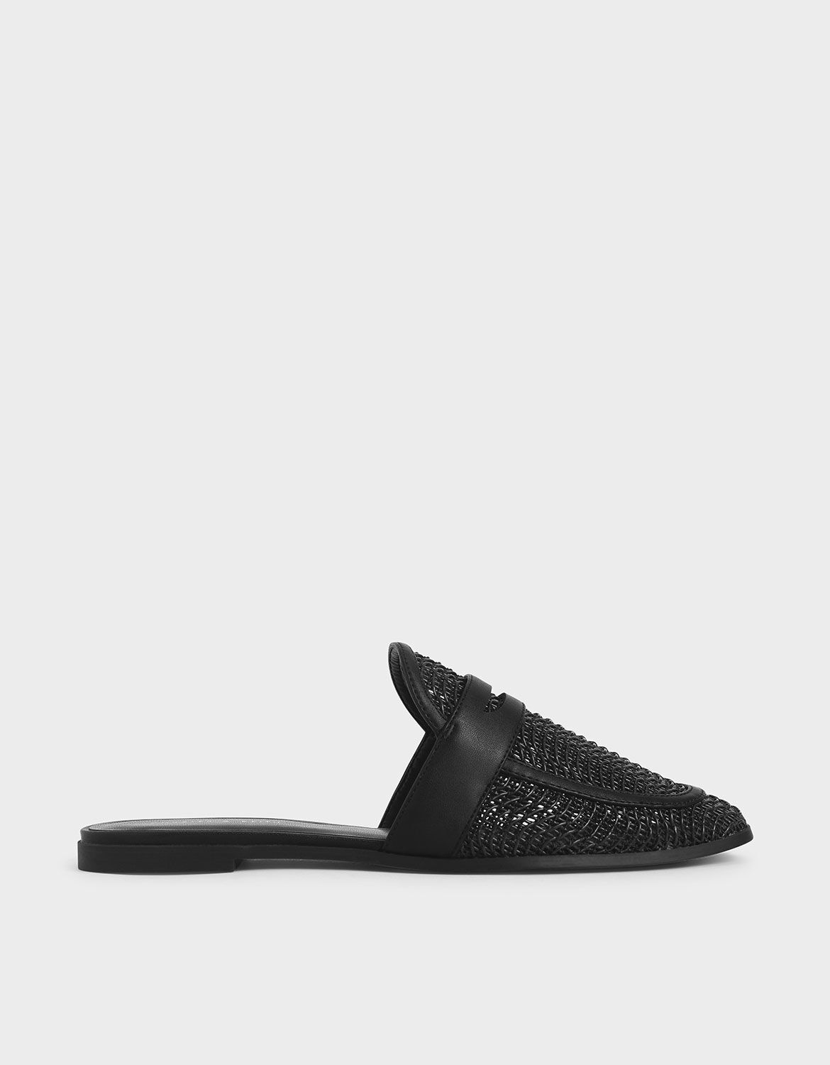 Woven black mules Clearance