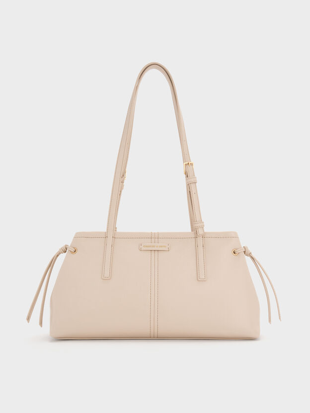 Noane Elongated-Handle Shoulder Bag, Oat, hi-res