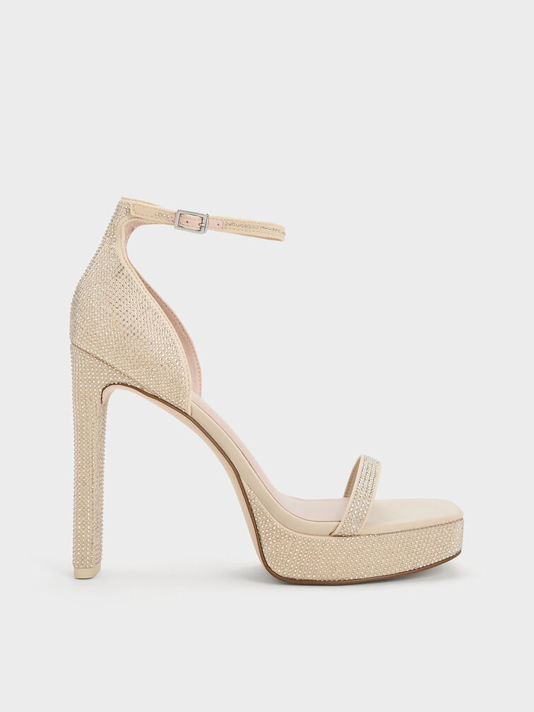 Crystal Ankle-Strap Platform Sandals, Nude, hi-res