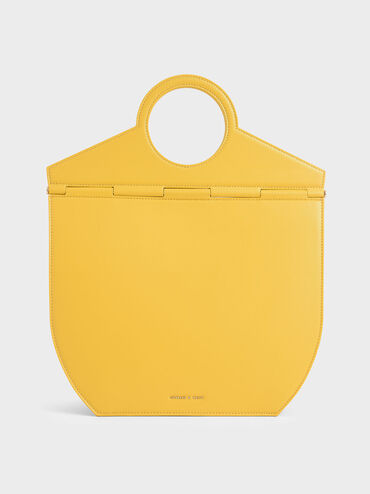 Geometric Tote Bag, Yellow, hi-res