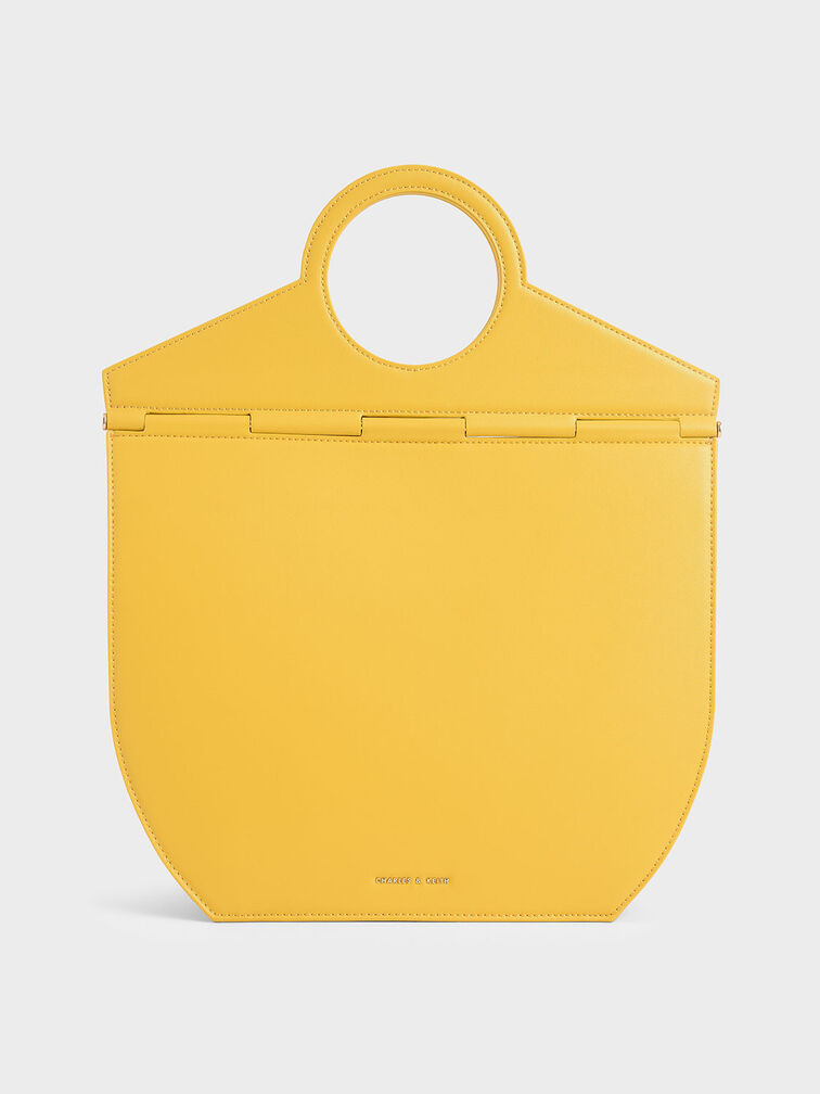 Geometric Tote Bag, Yellow, hi-res