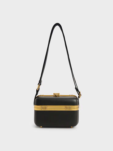 Buckle Boxy Bag, Black, hi-res