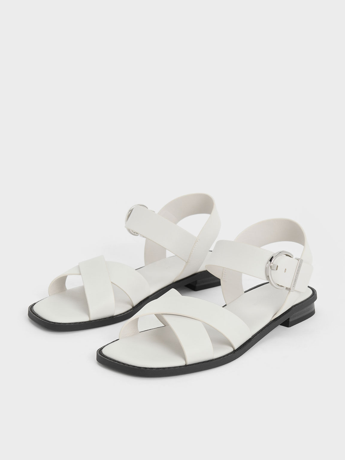White cross shop over sandals