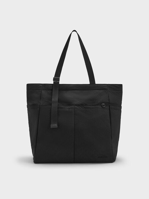 Bolso tote Soleil de nylon, Noir, hi-res