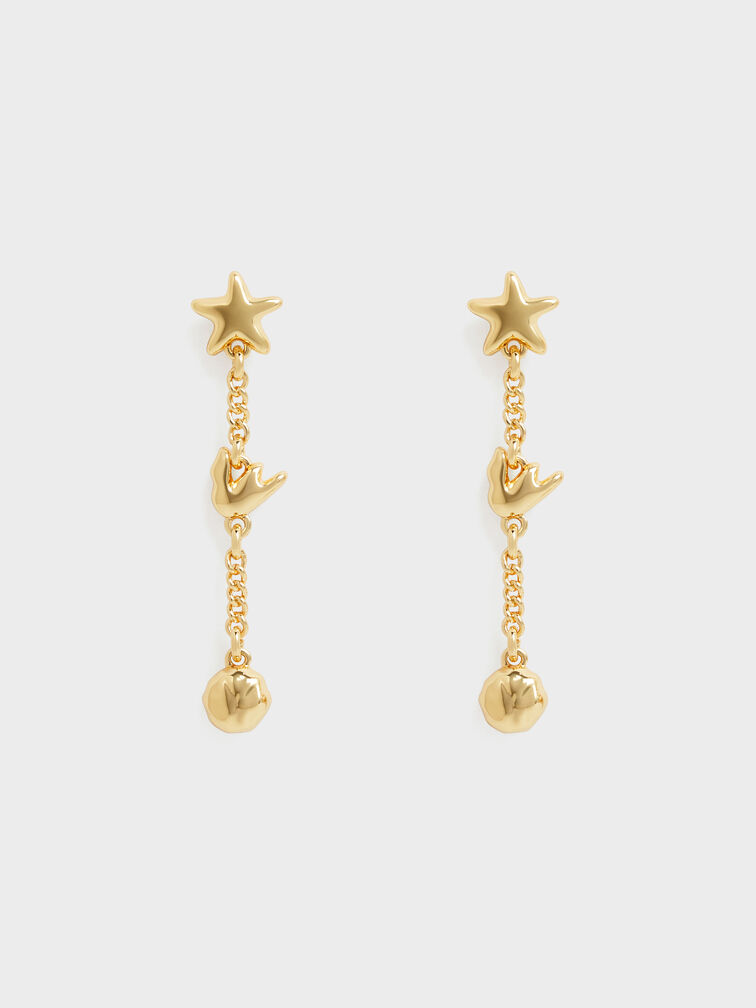 Orinda Crystal Drop Earrings, Gold, hi-res