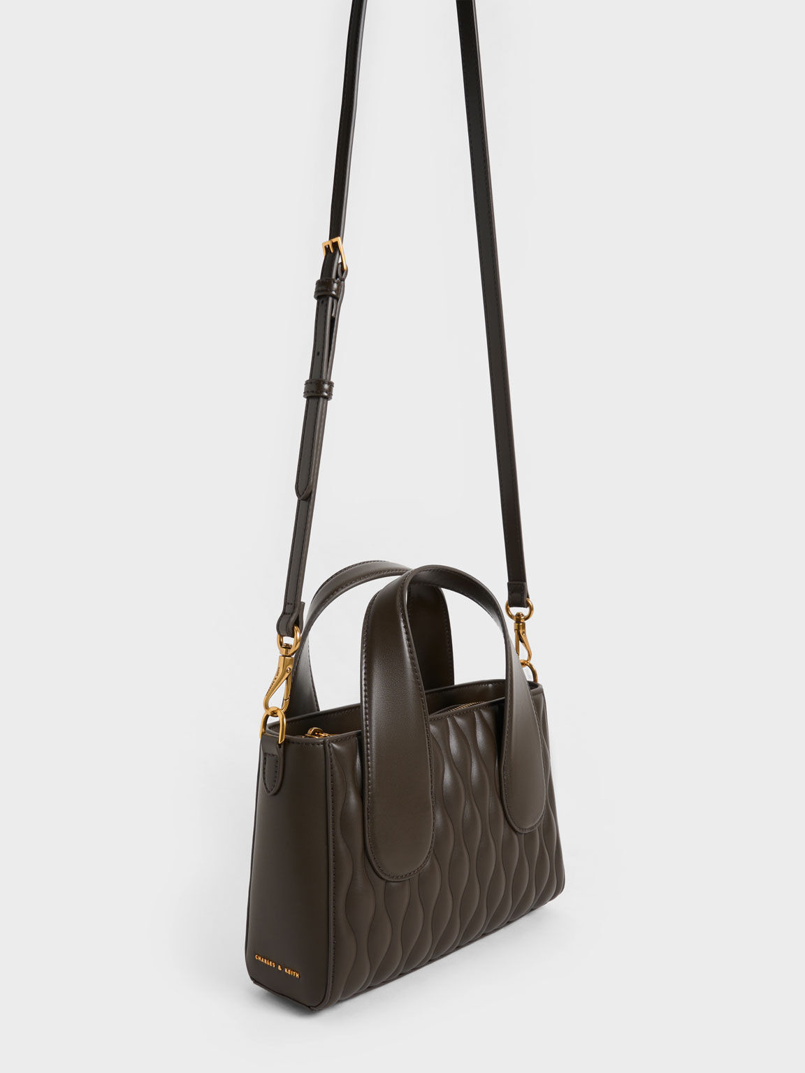 Iva Textured Tote Bag, Dark Moss, hi-res