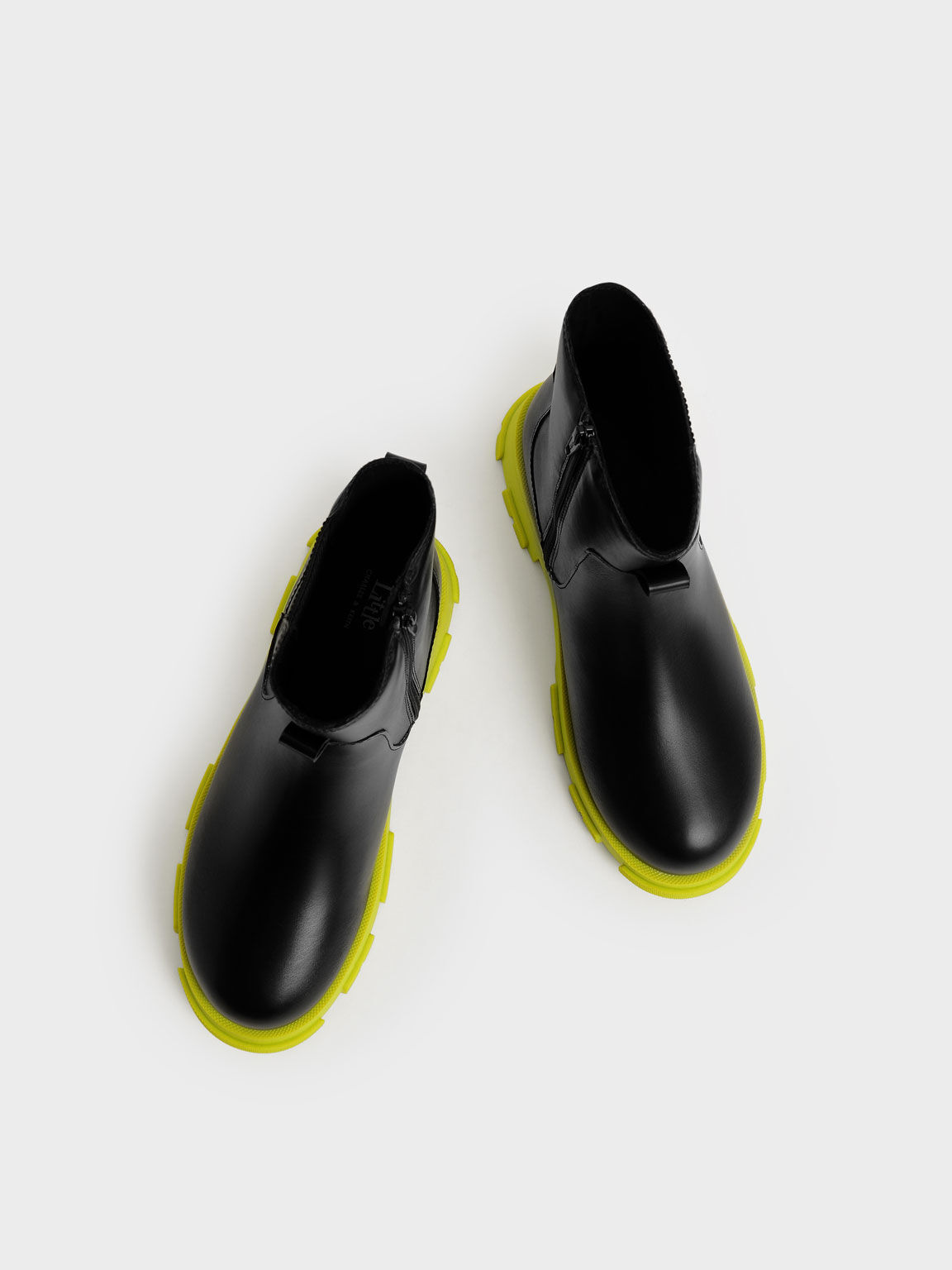 Girls' Chunky Coloured Sole Chelsea Boots, Black, hi-res