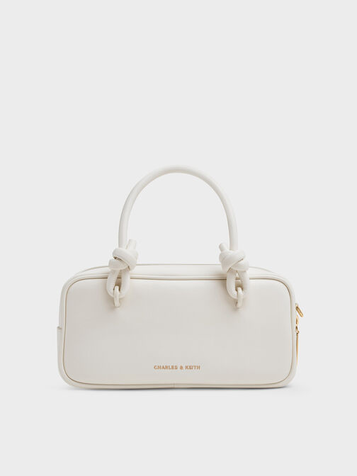 Sammie Knotted-Handle Elongated Bag, Cream, hi-res