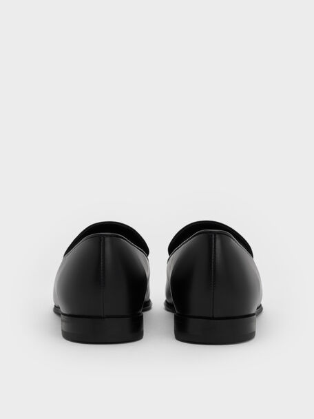 Leslie Metallic-Accent Loafers, Black, hi-res