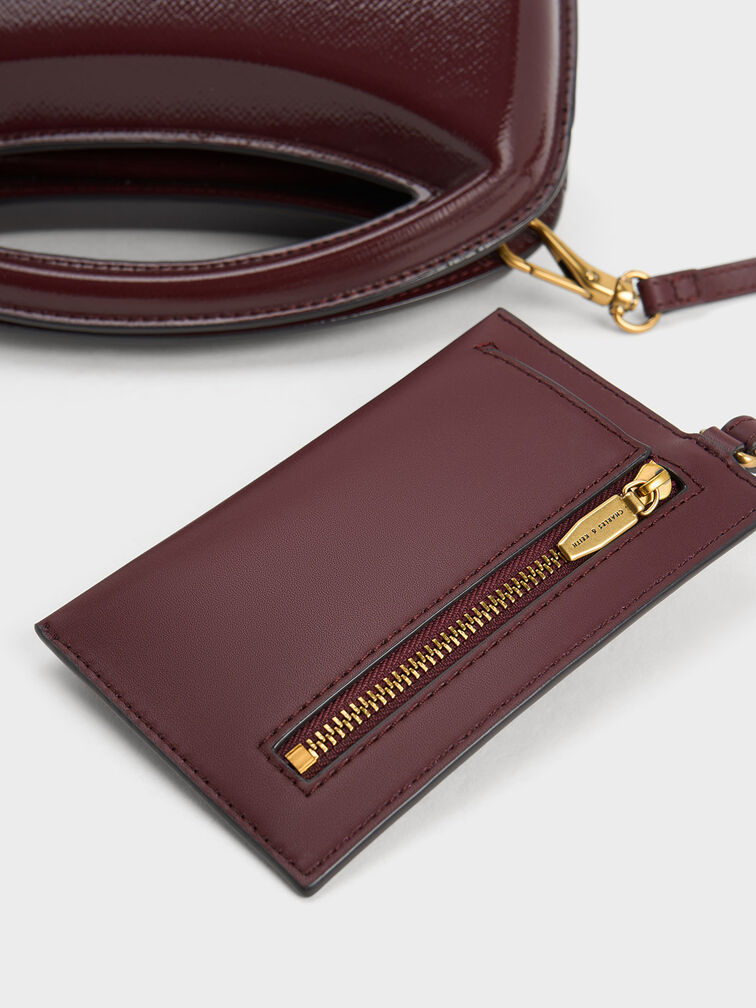 Mini Cocoon Top Handle Bag, Burgundy, hi-res