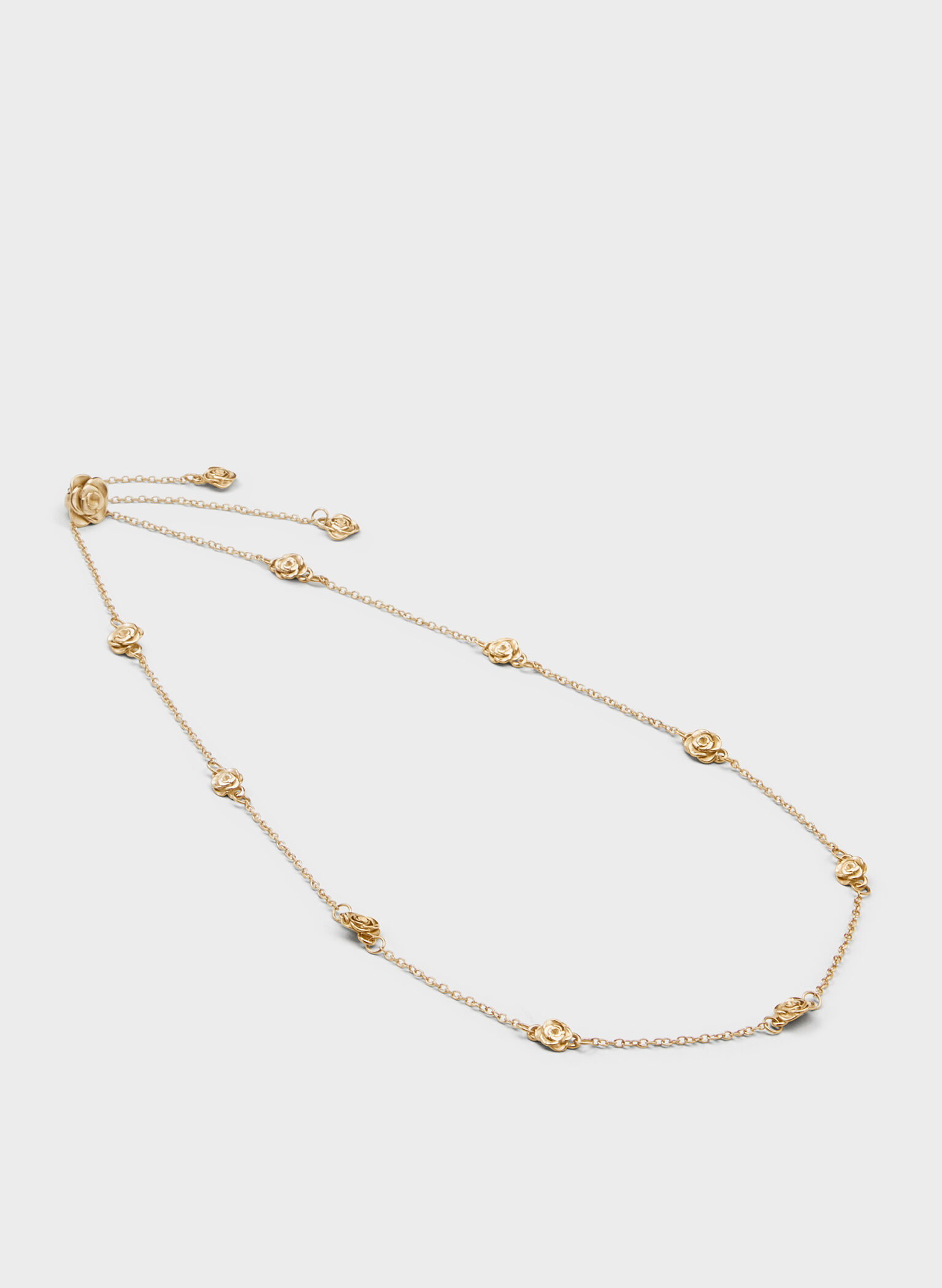 Rosalind Flower-Motif Necklace, Brush Gold, hi-res
