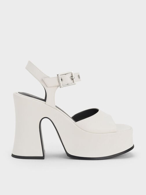 Jocelyn Grommet Ankle-Strap Platform Sandals, White, hi-res