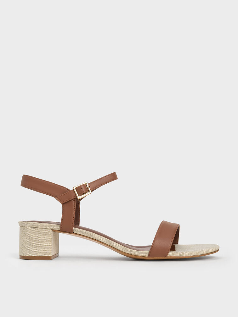 Block Heel Ankle-Strap Sandals, Multi, hi-res