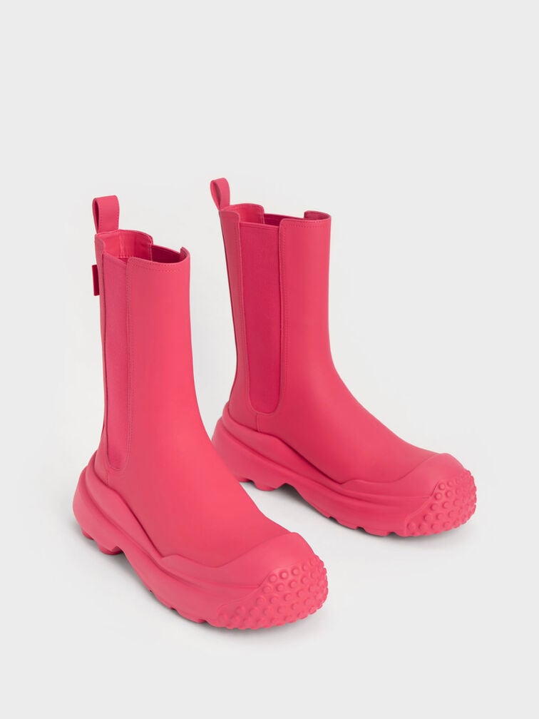 Elba Round-Toe Chelsea Boots, Red, hi-res