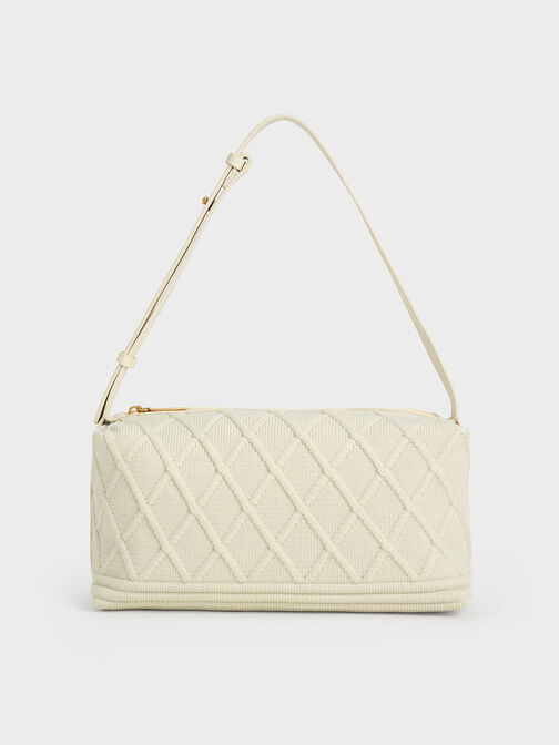 Willa Knitted Shoulder Bag, Cream, hi-res