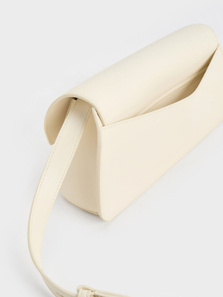 Cream Cassiopeia Front Flap Shoulder Bag - CHARLES & KEITH US