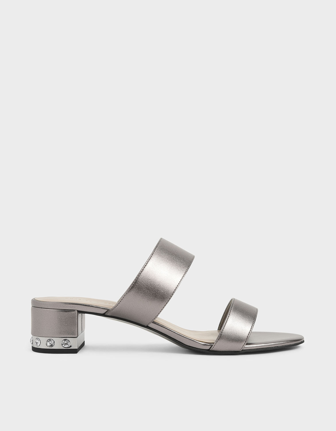 pewter slide sandals