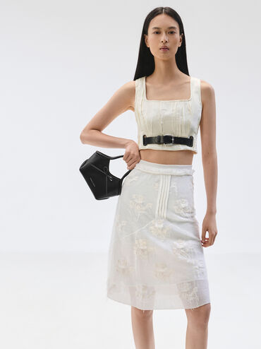 Hazel Bow Tubular Top Handle Bag, Noir, hi-res