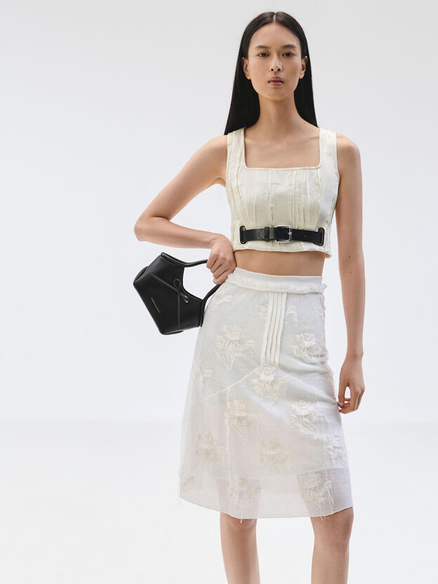 Hazel Bow Tubular Top Handle Bag, Noir, hi-res