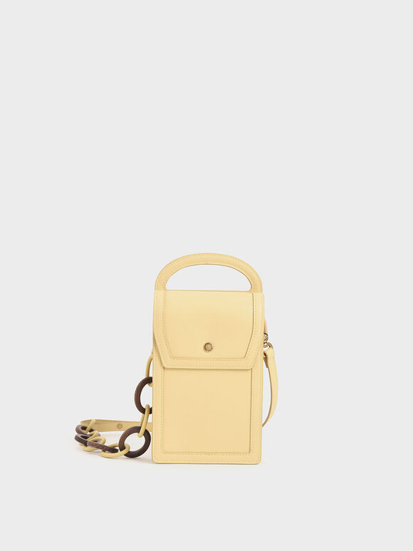 Chain Link Mini Pouch, Yellow, hi-res