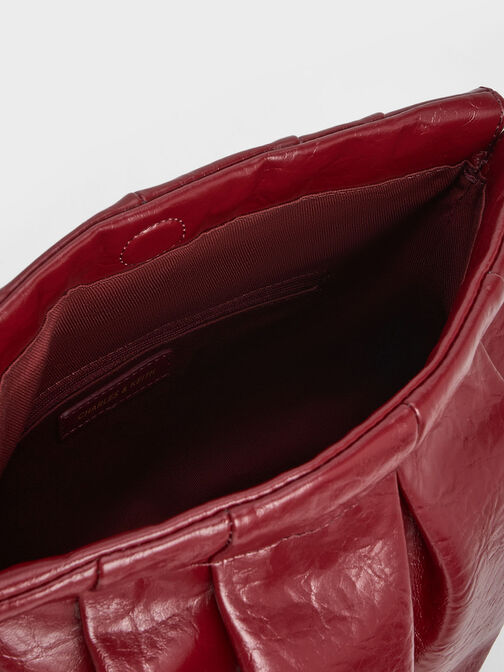 Duo Double Chain Hobo Bag, Burgundy, hi-res