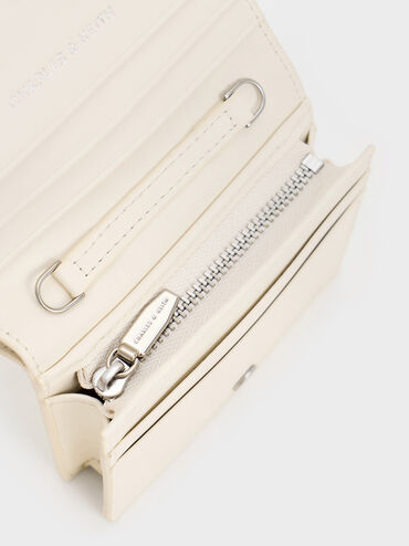 Sloane Chain-Handle Wallet, Cream, hi-res