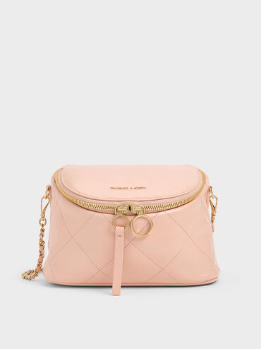 Bolso bandolera acolchado Apfra, Rosa, hi-res