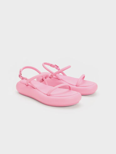 Keiko Padded Flatform Sandals, Pink, hi-res