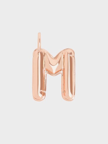 알파벳 "M" 참 장식, 로즈 골드, hi-res