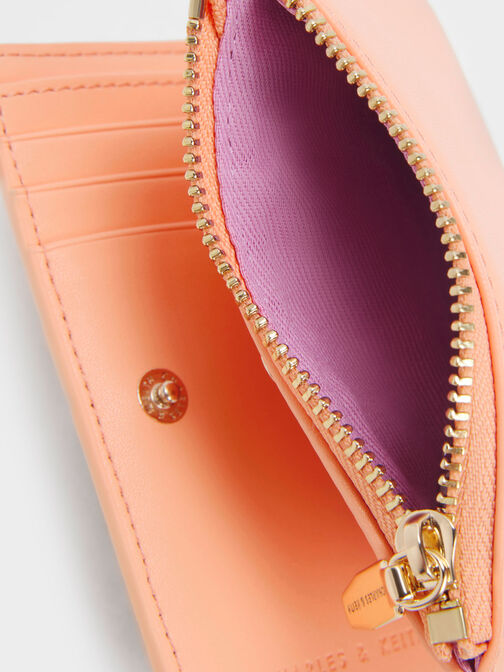 Mini Top Zip Small Wallet, Orange, hi-res