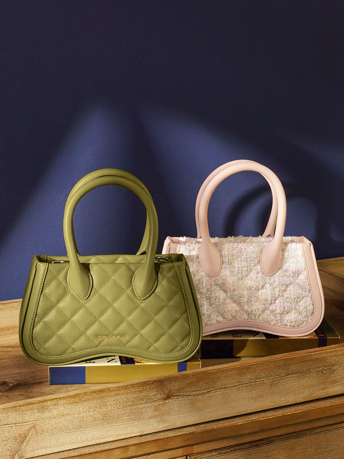 Micaela Quilted Sculptural Tote Bag, Avocado, hi-res