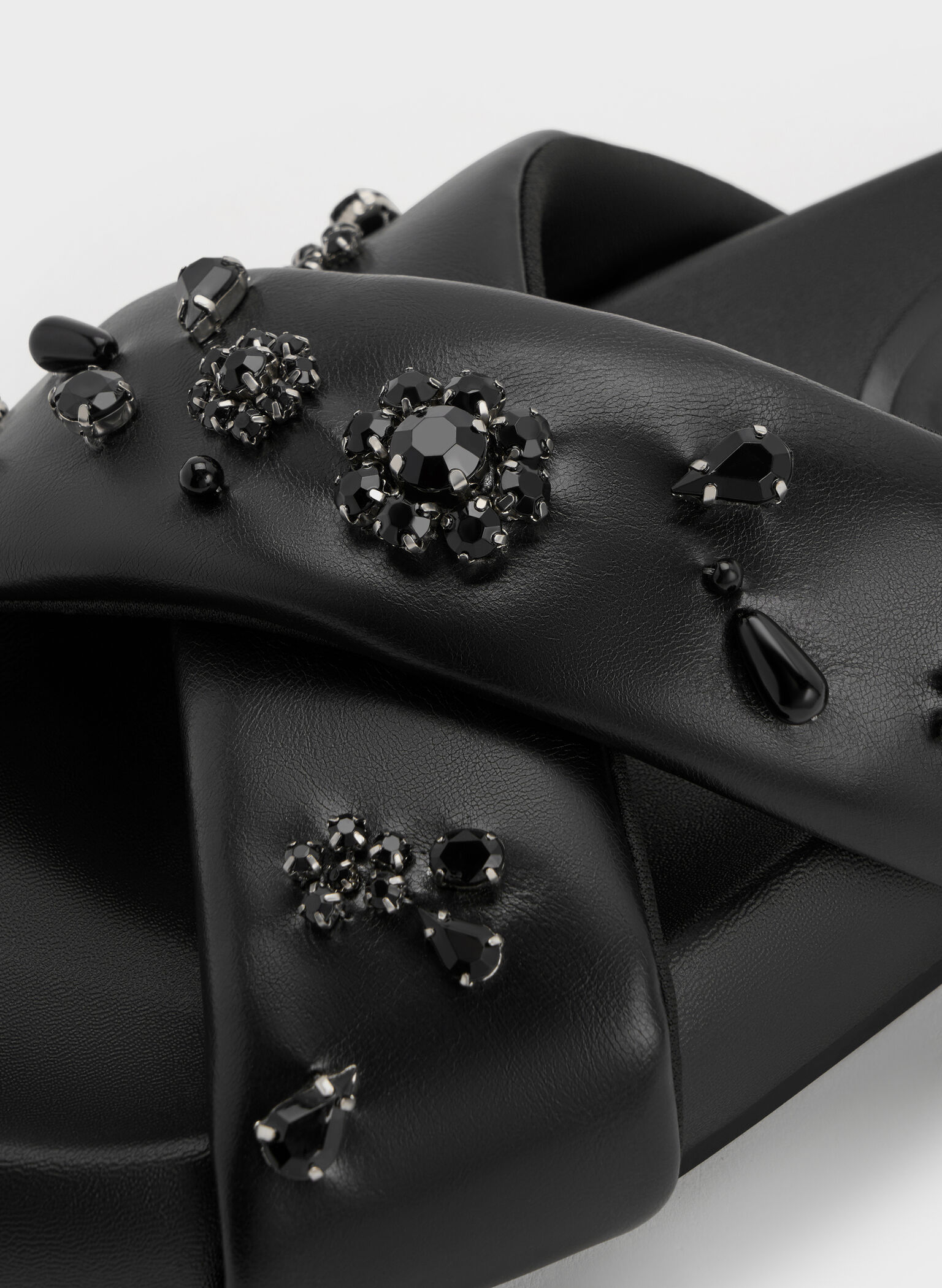 Gem & Pearl Flatform Sandals, Black, hi-res